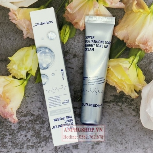 Kem dưỡng trắng Sur Medic Super Glutathione 100 Bright Tone Up Cream 40ml ( Hàng chính hãng)