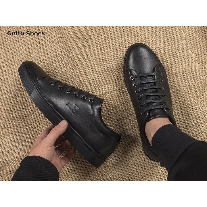 Giày nam cao cấp da bò thật in L.a.c.o.s.t.e màu đen_[GIÁ XƯỞNG] | BigBuy360 - bigbuy360.vn
