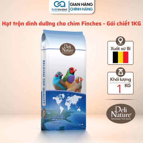 Hạt trộn dinh dưỡng cho dòng chim Finches, Thạch Yến - Deli Nature Foreign Finches Basic - Gói 1KG