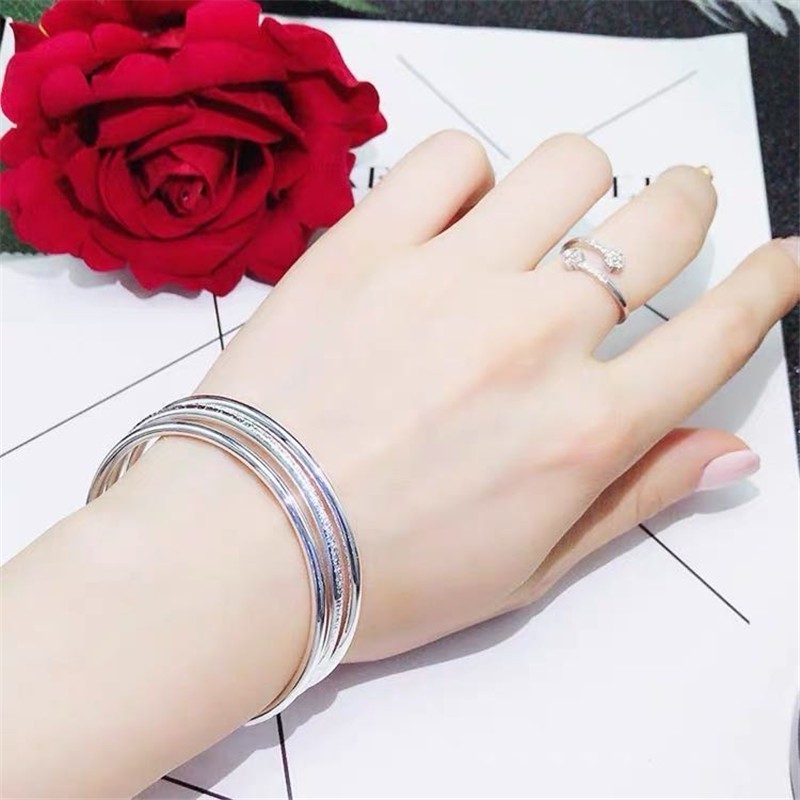 Plated S925 Sterling Silver Bracelet Female Solid Valentine's Day Gift Ornament