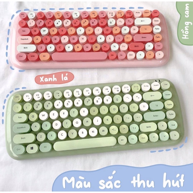 Bộ Bàn Phím Chuột Tròn Giả Cơ Không Dây Candy Mofii Dễ Thương - Tặng kèm stickers