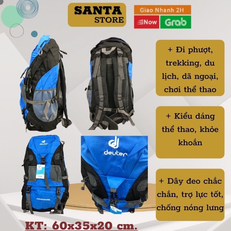 Balo Du Lịch nam nữ 40L đi phượt dã ngoại, đựng đồ cá nhân, hành lý, thời trang cao cấp SANTA STORE bền đẹp