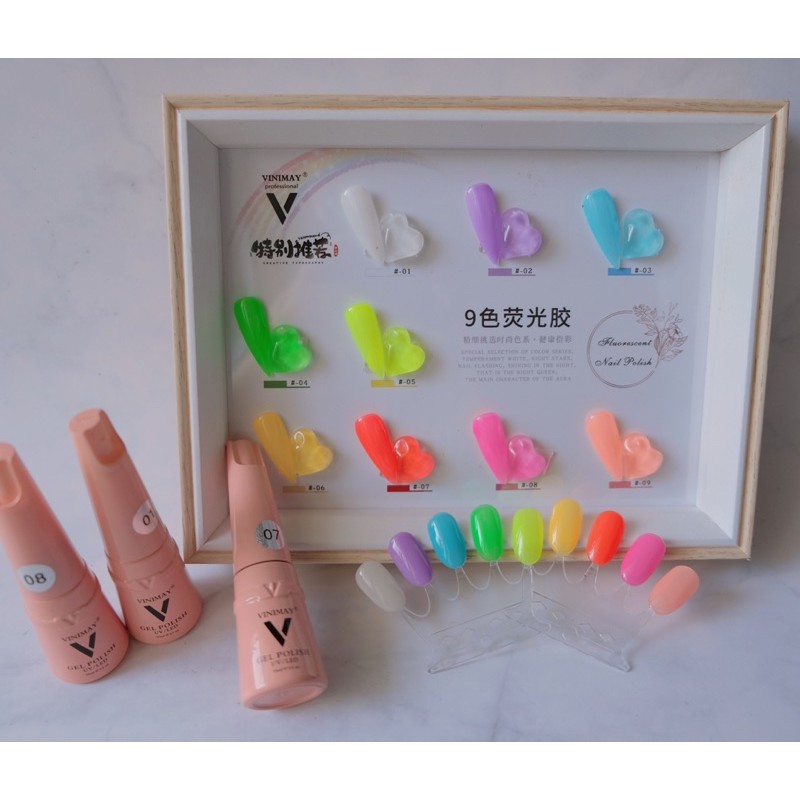 Set sơn gel dạ quang neon Vinimay