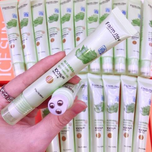 [S][Chính Hãng] Combo 2 Lăn Mắt Nha Đam Farm Stay Giảm Thâm Quầng Bọng Mắt + Tặng 1 Nạ Mắt Collagen