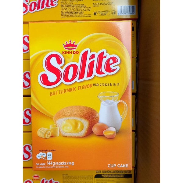 Bánh Bông Lan Solite Tròn Bơ Sữa 144gam