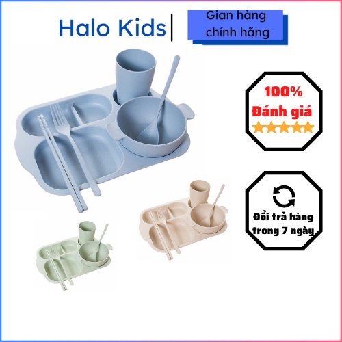 Set khay ăn 6 món BỘT MÌ - Chất liệu thân thiện môi trường - An toàn cho bé từ 0m+