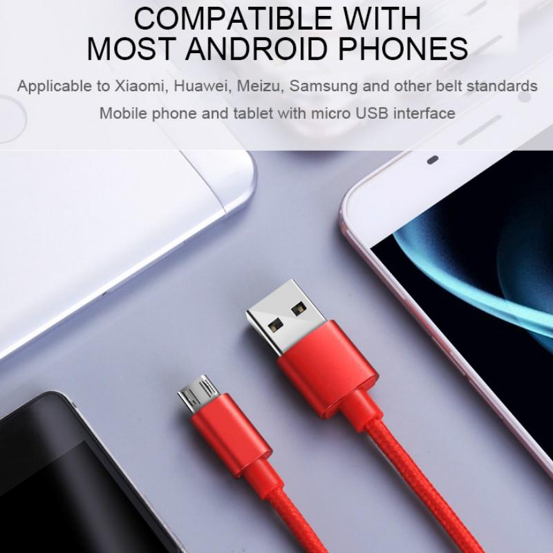 iPhone Charging Cable for Apple Android Smartphone iPad Nylon Fast Charger Lightning Micro USB Braided Wire Cord Data Line