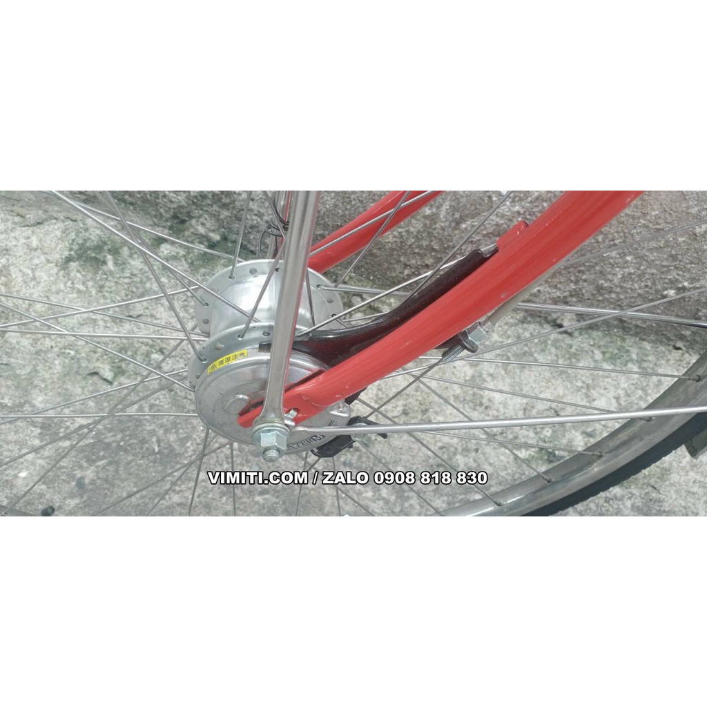 Xe đạp BAA chính hãng, dây curoa,đùm năng lượng mặt trời, 3 số tự động