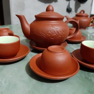 Bộ ấm chén trà tử sa Bát Tràng