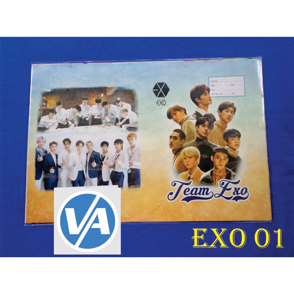 Set 10 Bìa Bao Tập EXO (set 10 tờ) - Bọc vở Kpop , Anime, Manga, Manhua, Game