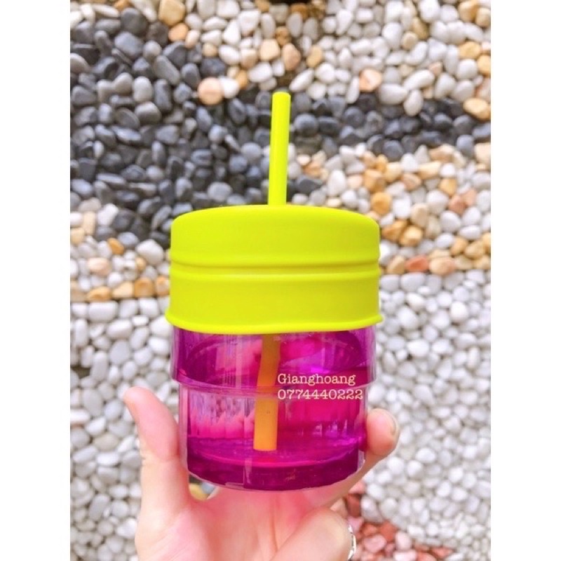 cup đậy silicon và ống hút