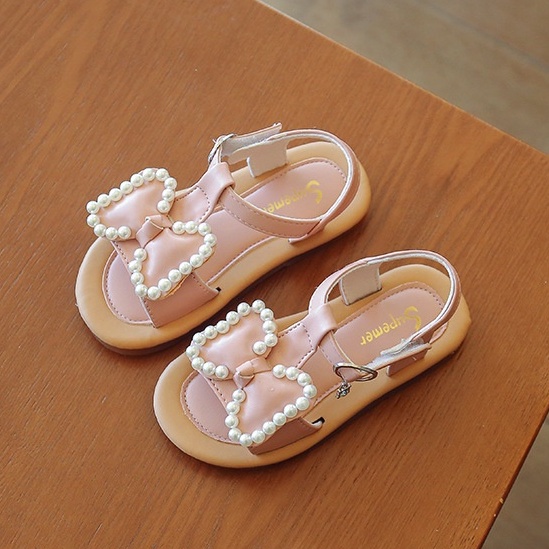 Giày sandal nơ đính hạt bé gái 1 2 3 tuổi MINTSCLOSET Mint's Closet - GD8131