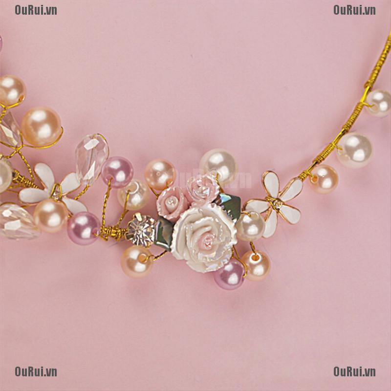 Kẹp Tóc Hình Hoa Đính Đá Xinh Xắn Cho Cô Dâu