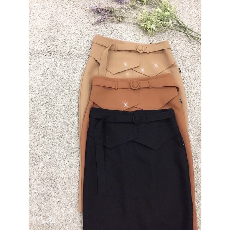 Chân váy bút chì cạp cao kèm đai cá tính,dáng ôm tôn đôi cân dài miền man,chất vả cao cấp co giãn | BigBuy360 - bigbuy360.vn