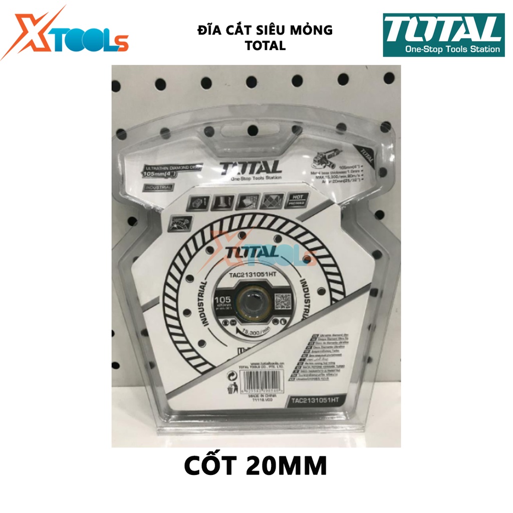 Đĩa cắt siêu mỏng TOTAL | Đĩa cắt Size: 105-125X20-22.2mm Độ dày lưỡi: 0.8-1.0mm [CHÍNH HÃNG ][XTOOLS]