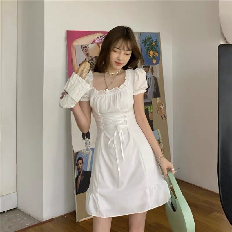 (order) Váy trắng prom dễ thương điệu đà ulzzang Hàn Quốc
