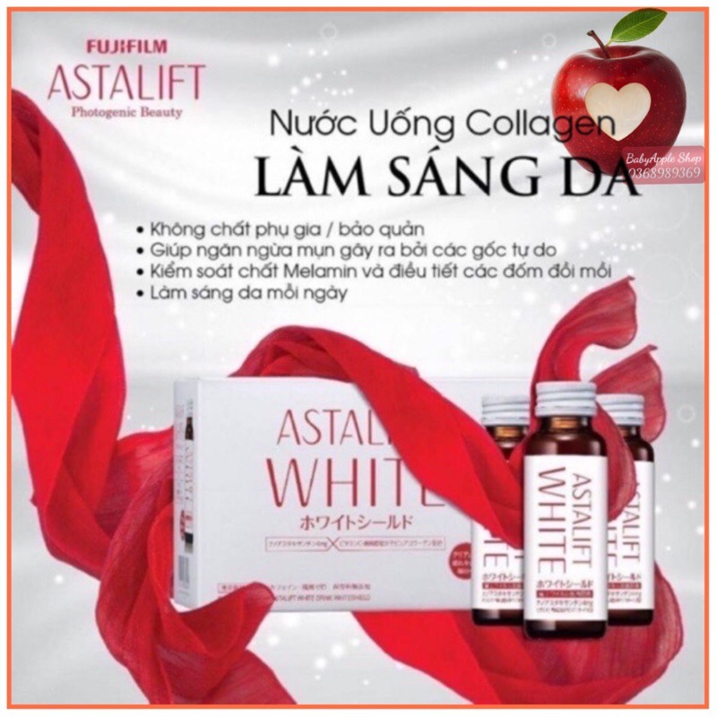 Collagen đẹp da Nhật Bản dạng nước Astalift White Drink Whiteshield chống lão hóa hàng chính hãng (hộp 10 chai x 50ml)