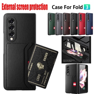 Ốp Điện Thoại Chống Sốc Có Ngăn Đựng Thẻ Hai Mặt Cho Samsung Z Fold 3