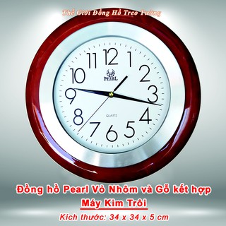 Đồng hồ Pearl Gỗ kết hợp Vành Nhôm – Máy Kim Trôi