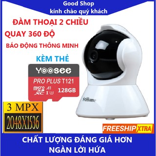 Camera srihome SH025 2mpx - kèm thẻ 128gb - kết nối wifi đàm thoại 2 chiều