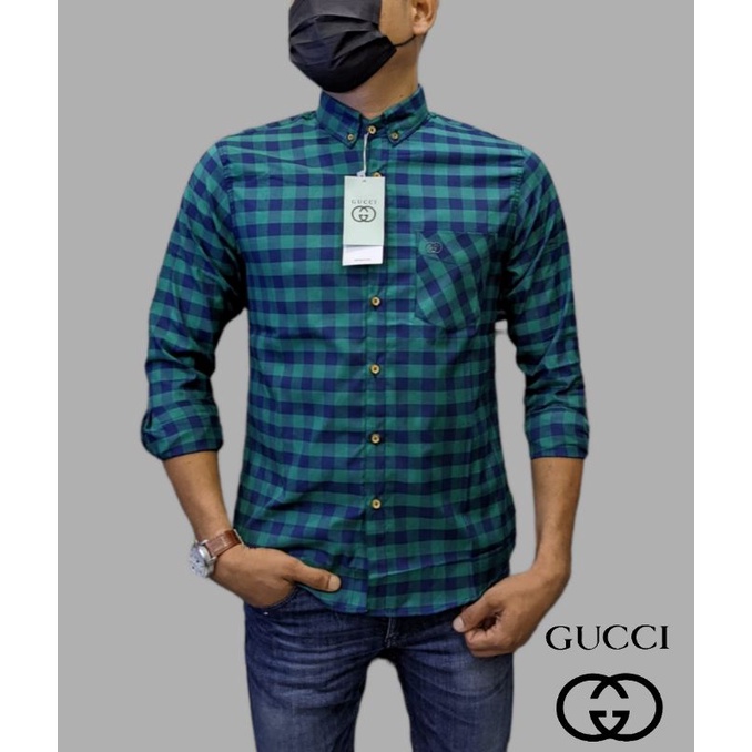 Áo Sơ Mi Nam Dài Tay Cao Cấp Gucci | Áo Sơ Mi Nam Kẻ Sọc Nhập Khẩu
