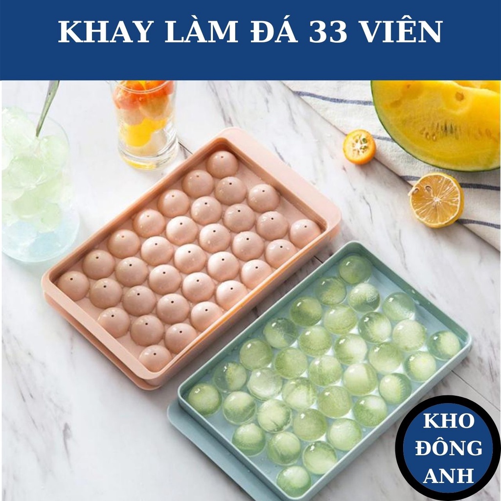 Khay Làm Đá Thạch Bi Nhựa Tròn Làm Hoa Quả Trái Cây Khuôn Đá Viên Tròn 33 Viên ,  làm khuôn thạch Hàng Loại 1