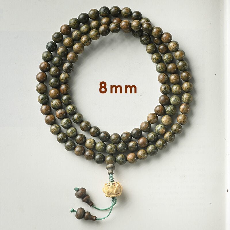 Vòng Tay Chuỗi 108 Hạt Gỗ Đàn Hương Màu Xanh Lá Sen Thời Trang Cho Cặp Đôi