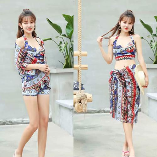 Bộ Bikini Hai Mảnh Họa Tiết Cổ Điển Cho Nữ
