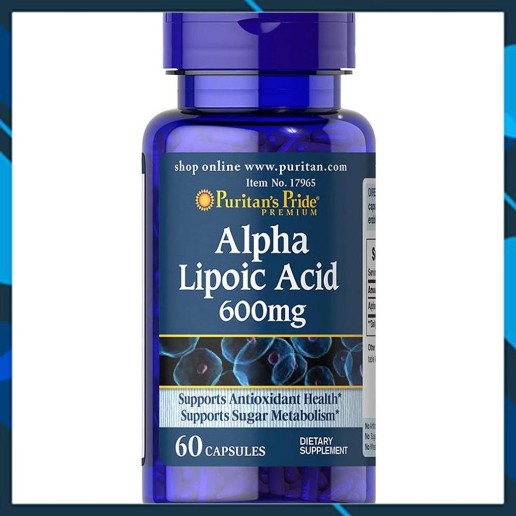 Viên uống đẹp da, chống lão hóa, trẻ hóa da, ngừa tàn nhang, làm sáng da Puritan's Pride Alpha lipoic acid