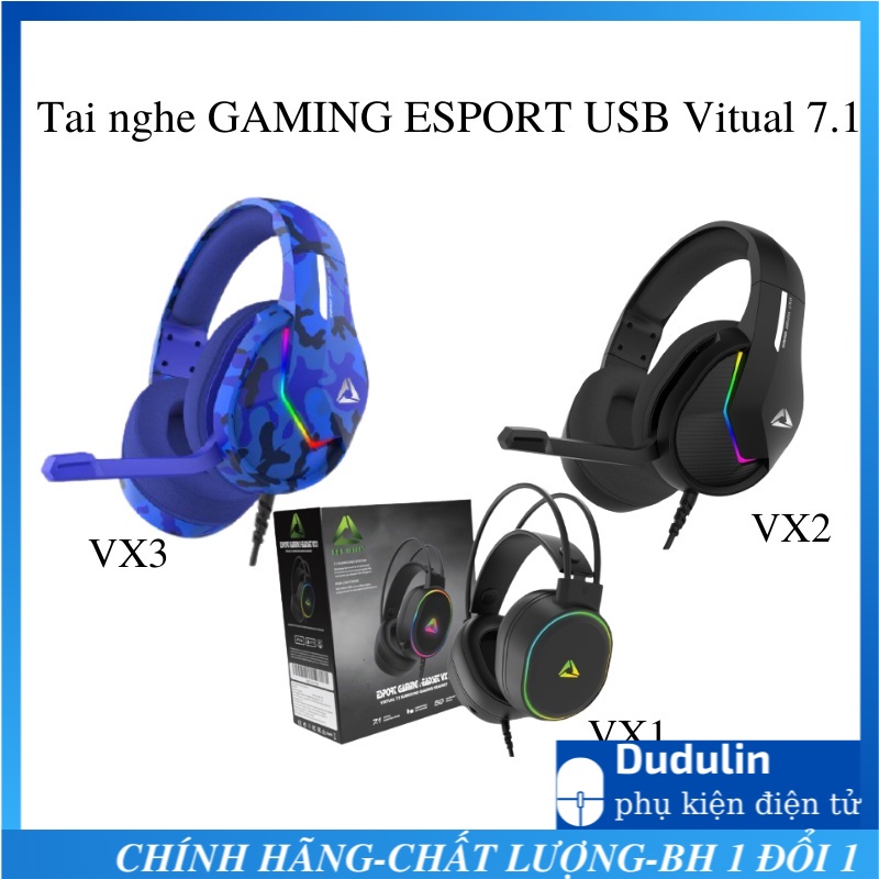 Headphone tai nghe chụp tai chuyên Game VX1/ VX2/ VX3 kết nối usb 7.1 CÓ MIC