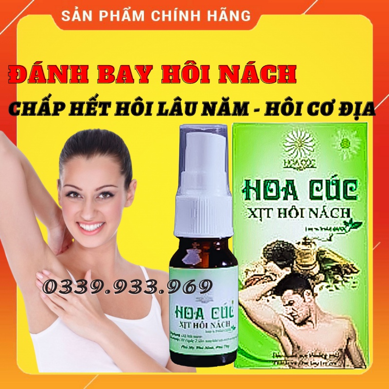 Xịt Hôi Nách Hoa Cúc - Xịt Khử Mùi Hôi Nách, Kiềm Mồ Hôi, Giảm Thâm 10ml