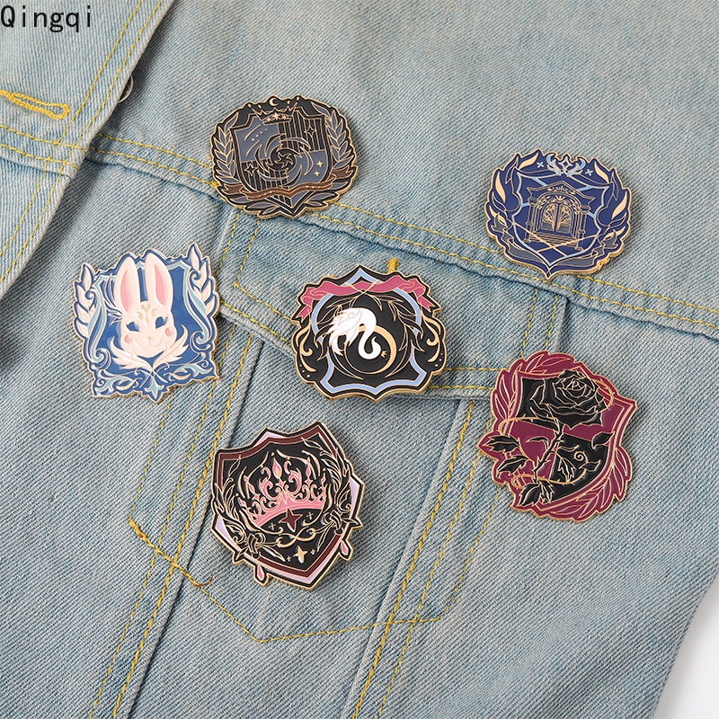 Ghim cài áo Miss Zoe kim loại tráng men hình hoa hồng/chú thiên nga cho bạn bè