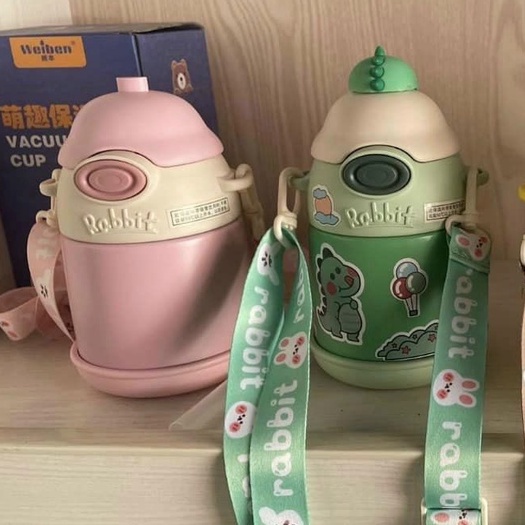 BÌNH GIỮ NHIỆT INOX 500ml RABBIT CHO BÉ HÌNH THÚ SIÊU DỄ THƯƠNG