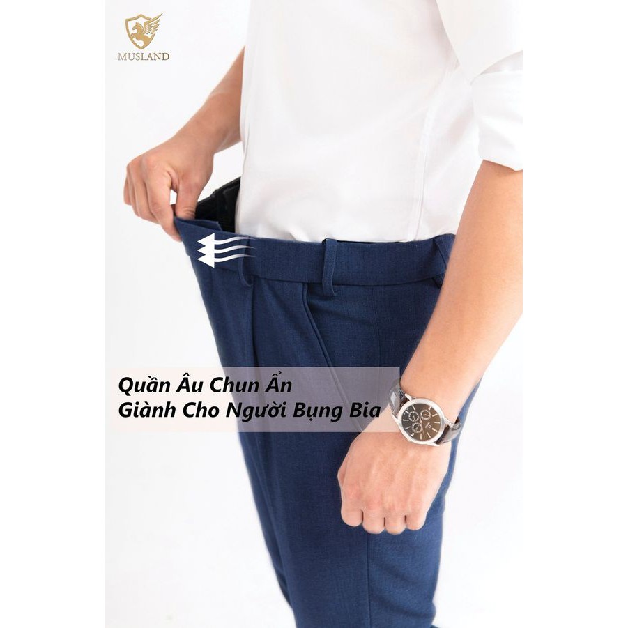 (QAML - 21001) Quần âu nam CẠP CHUN,kiểu dáng slim-fit.Chất Bamboo 2021 mềm mịn không nhăn,không xù,co giãn 4 chiều!