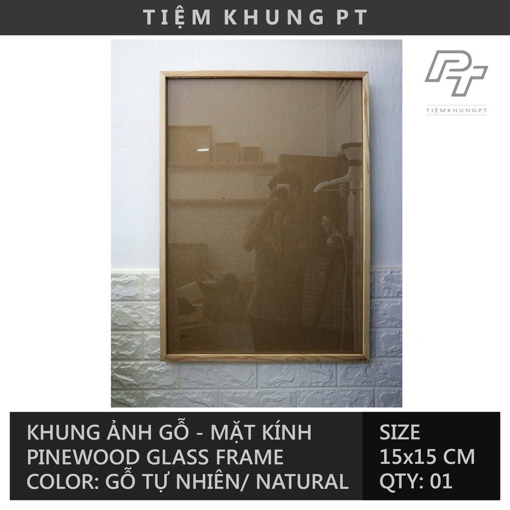 Khung ảnh 50x70 - Khung hình gỗ thông mặt kính - Khung ảnh đẹp treo tường bằng gỗ - Picture Frames Tiệm Khung PT