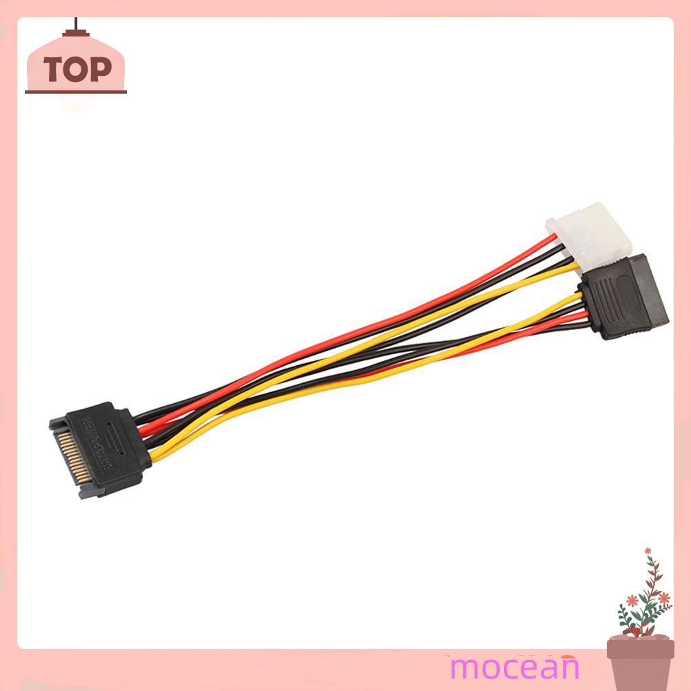 Dây Cáp Nguồn 15pin Sata Male Sang 4pin Ide Molex Female + Sata Female