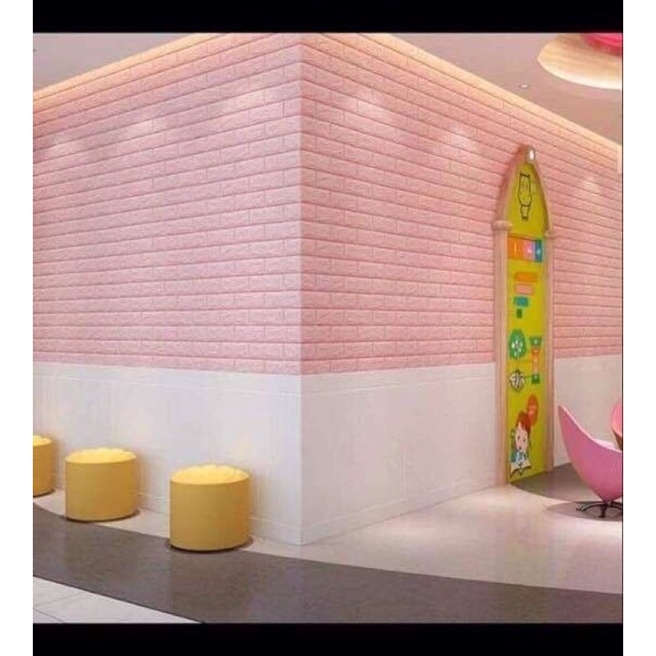 (xả lỗ)xốp dán tường màu hồng kt 70x77cm | BigBuy360 - bigbuy360.vn