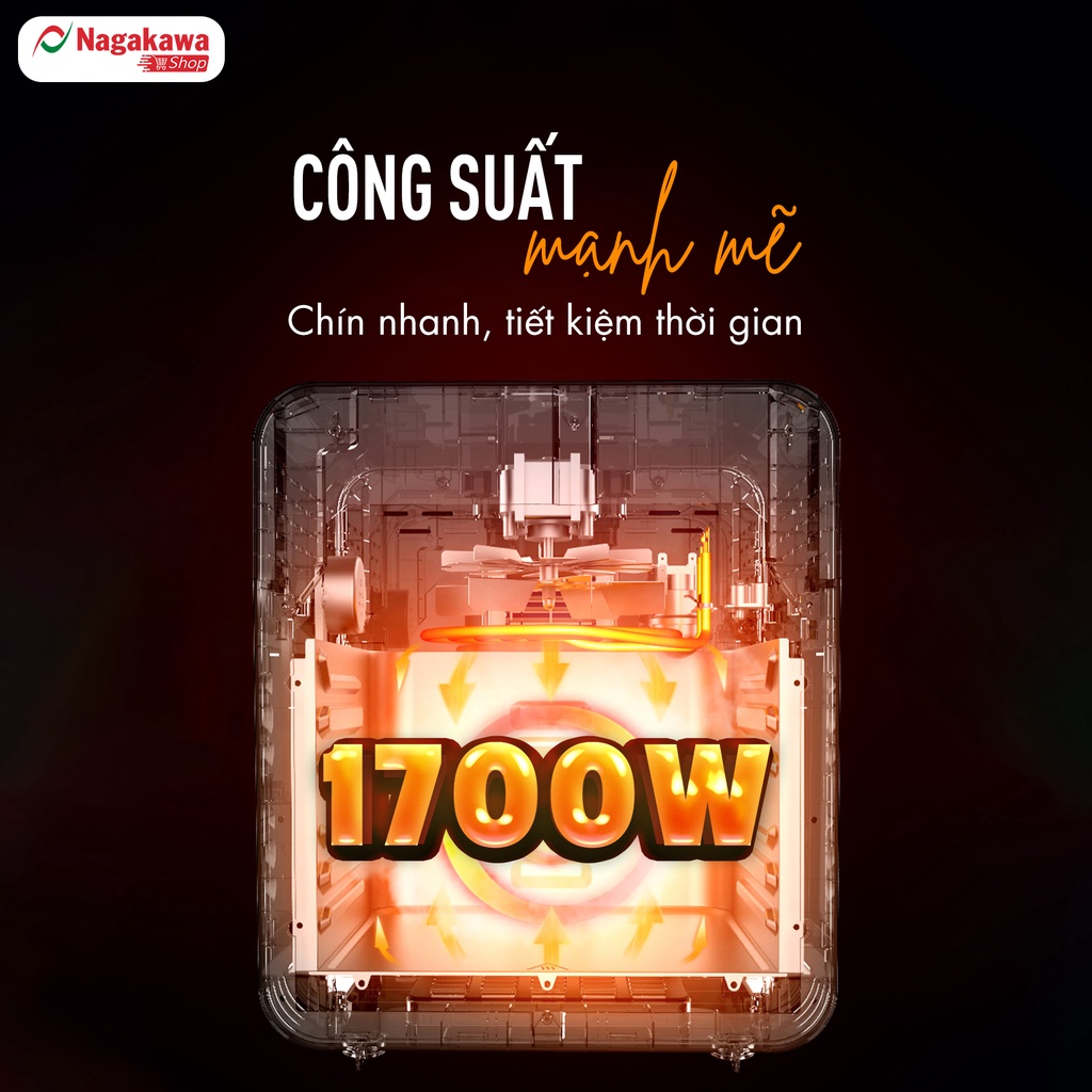 Nồi chiên không dầu Nagakawa NAG3304 -Công nghệ Rapid Air 360 độ