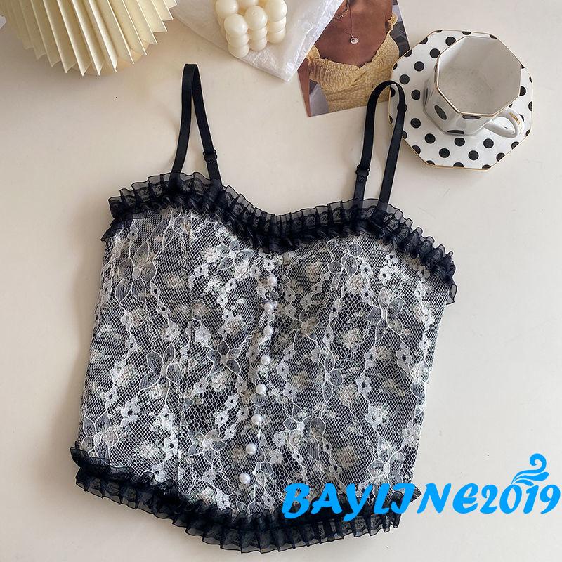 Áo kiểu hai dây phối ren quyến rũ xinh xắn thời trang dành cho nữ