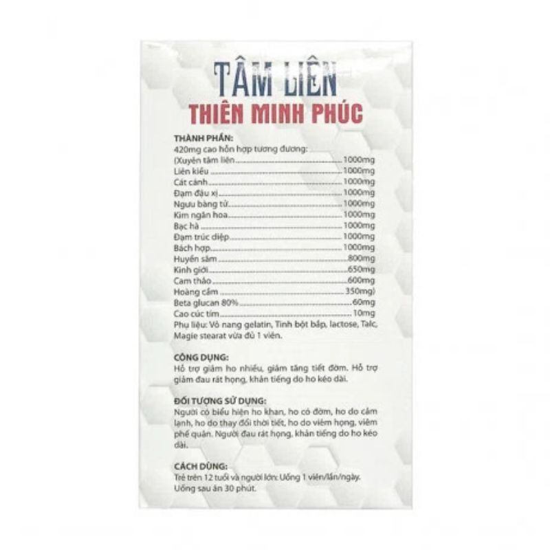 Viên hỗ trợ giảm Xuyên Tâm Liên Thiên Minh Phúc