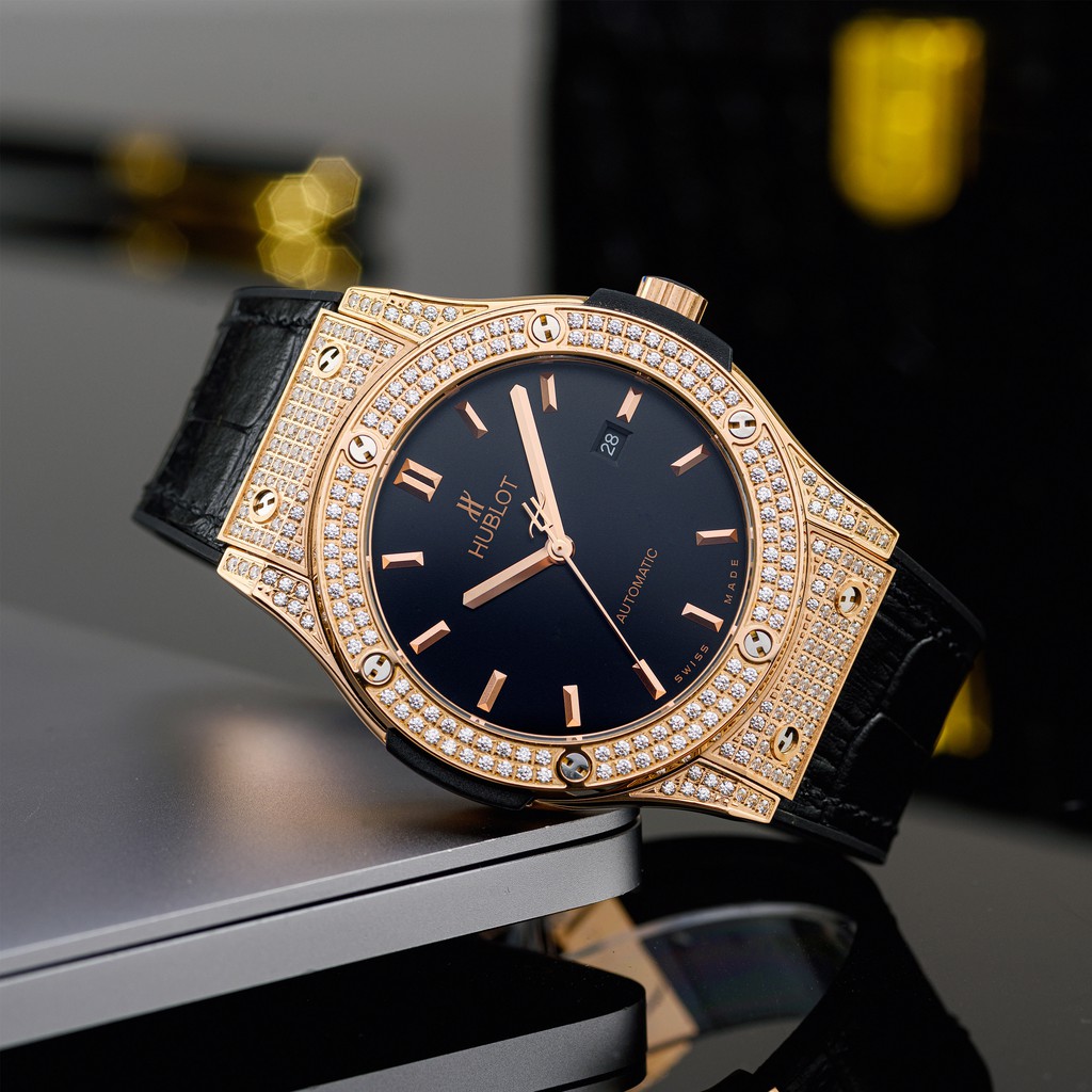 [Máy cơ] Đồng hồ nam Hublot máy cơ automatic - 38mm chống xước, nước hàng fullbox hãng -   shop106 | BigBuy360 - bigbuy360.vn