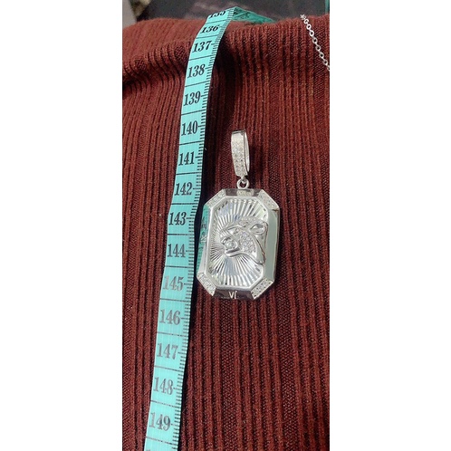 Mặt dây chuyền nam vuông hình con báo bạc ta NGỌC MẬU