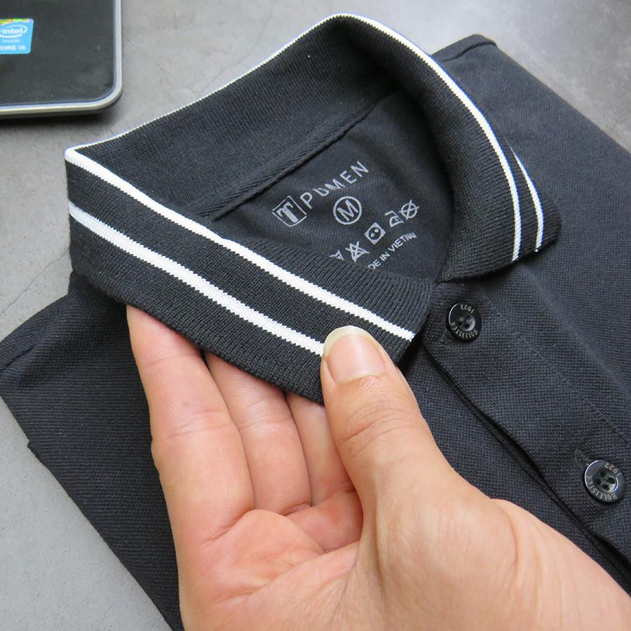 Áo Polo Đen line Trắng | BigBuy360 - bigbuy360.vn