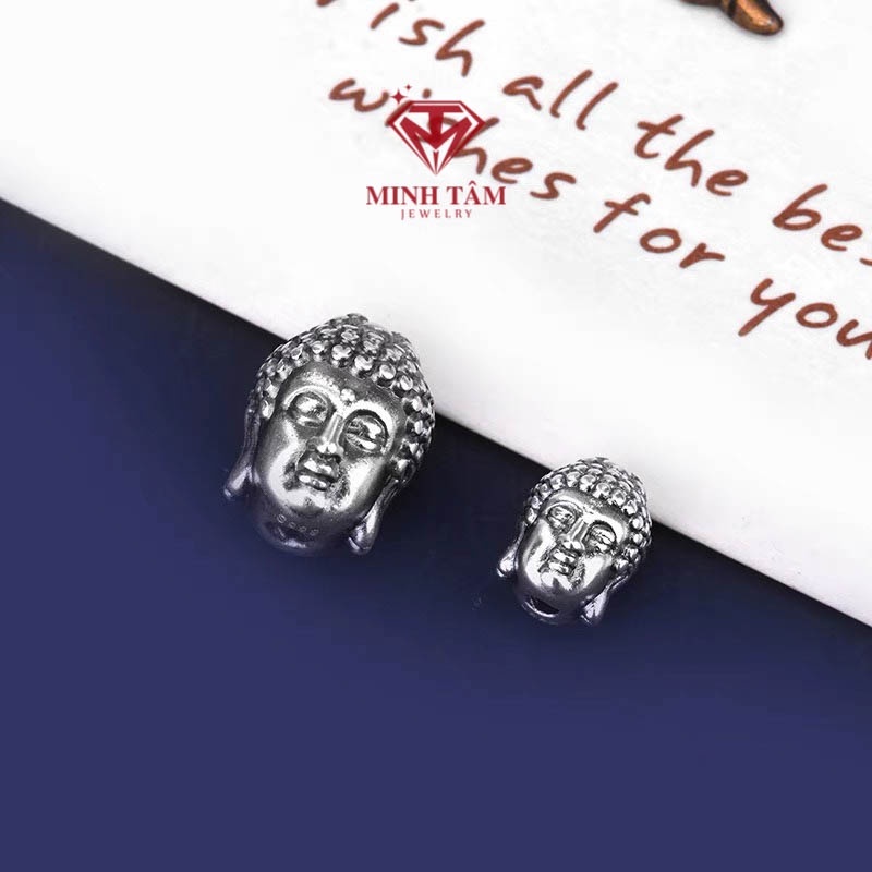 Charm Mặt Phật hai mặt bạc Thái cao cấp 999-Minh Tâm Jewelry
