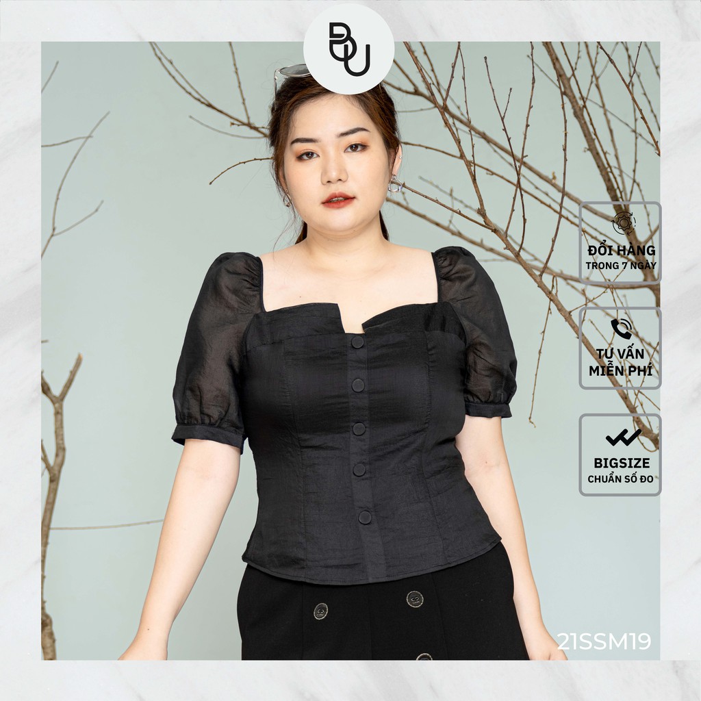 Áo Peplum cúc bọc BIG SIZE (55kg đến 95kg) - 21SSM19 - [BUstu BigSize]