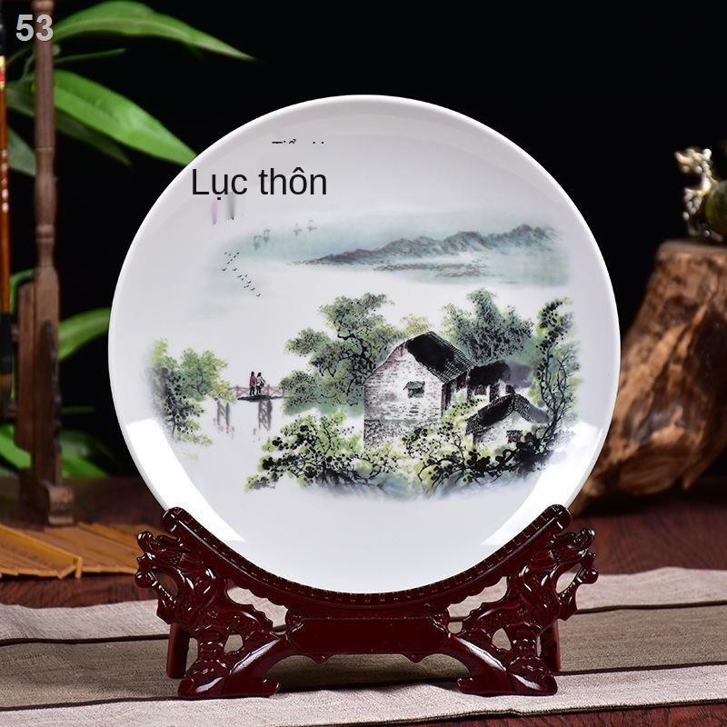 Gốm sứ Jingdezhen, trang trí đĩa treo hoa hồng gia đình cao cấp, ngồi, nhà, đồ thủ công, trí, boguI