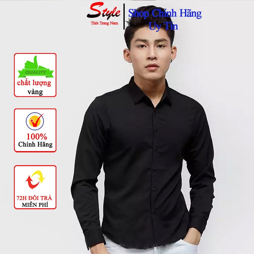 Áo Sơ Mi Dài Tay Lụa Nam Dáng Body Thời Trang Cao Cấp