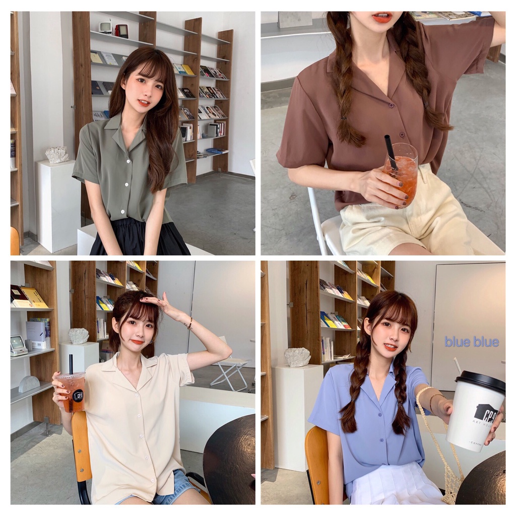 Áo sơ mi nữ ngắn tay công sở đi làm đi học Emilyshop