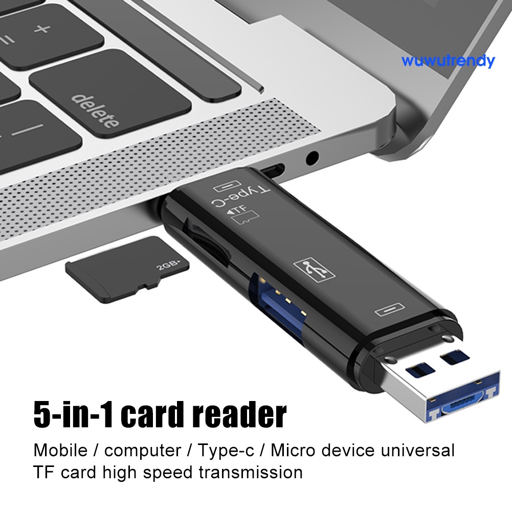 Đầu Đọc Thẻ Nhớ 5 Trong 1 Usb 3.0 Type-C Micro Otg Tf