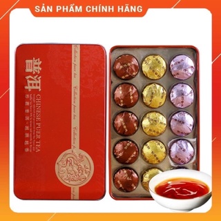 Hộp trà Phổ Nhĩ nén mix 3vị 15 viên loại hảo hạng